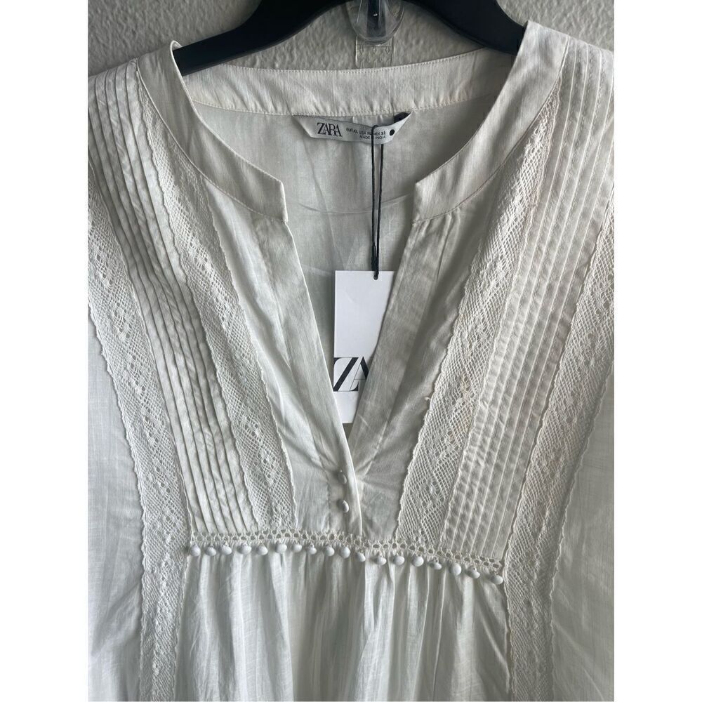 ❤️ZARA Voluminously Embroidered Dress XL - Picture 5 of 7